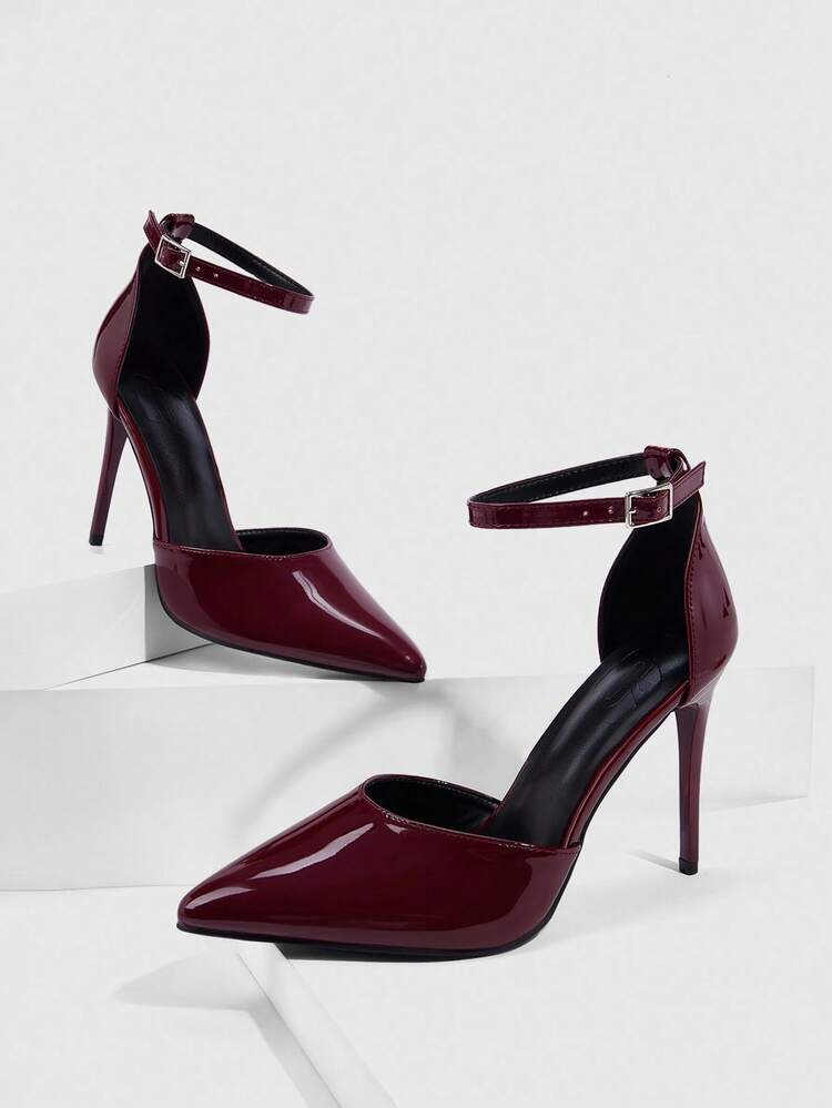 CUCCOO SZL Women's Pointed Toe Buckle Design Elegant Hollow Out High Heel Pumps For Christmas Spring Shoes