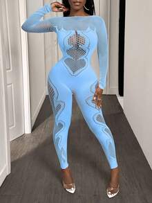 BamGleam 女士性感镂空提花紧身连衣裤