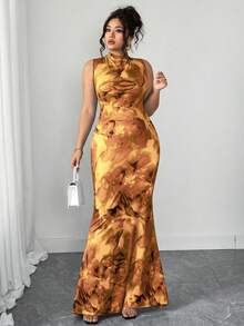 Elenzga Halloween Plus Size Dresses - Yellow - View 7