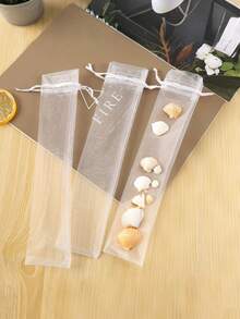 5/10/20/50/100个复古时尚范儿包装袋,礼品包装袋,礼品袋,居家日用品,尼龙袋,收纳袋,小包装袋,节庆派对用品,婚庆用品,礼品装饰包装,小包装袋 - 白色 - 查看 3