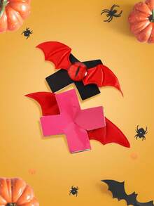 Notgurli 2pcs Halloween Contrast Color 3D Personalized Punk Cyber Demon Eyeball Wing Cross Masquerade Party Club Outfit Music Festival Nipple Pasties Women Lingerie Accessories Nipple Pasties Covers Halloween Nipple Covers Spooky Nipple Covers - Multicolor - View 5