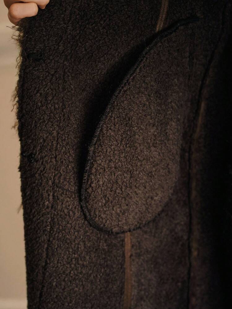WATERFALL LONG SLEEVE FAUX FUR COAT