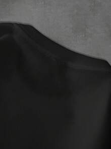 Manfinity Homme 男士休闲宽松长袖套头圆领卫衣，秋冬季 - 黑色 - 查看 3