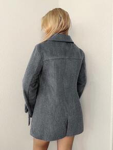 Sweetina Women's Solid Color Long Sleeve Cute Big Bowknot Cardigan, Autumn/Winter - Grey - View 2