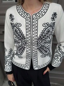 MOTF PREMIUM 刺绣植物长袖夹克 - 白色 - 查看 4