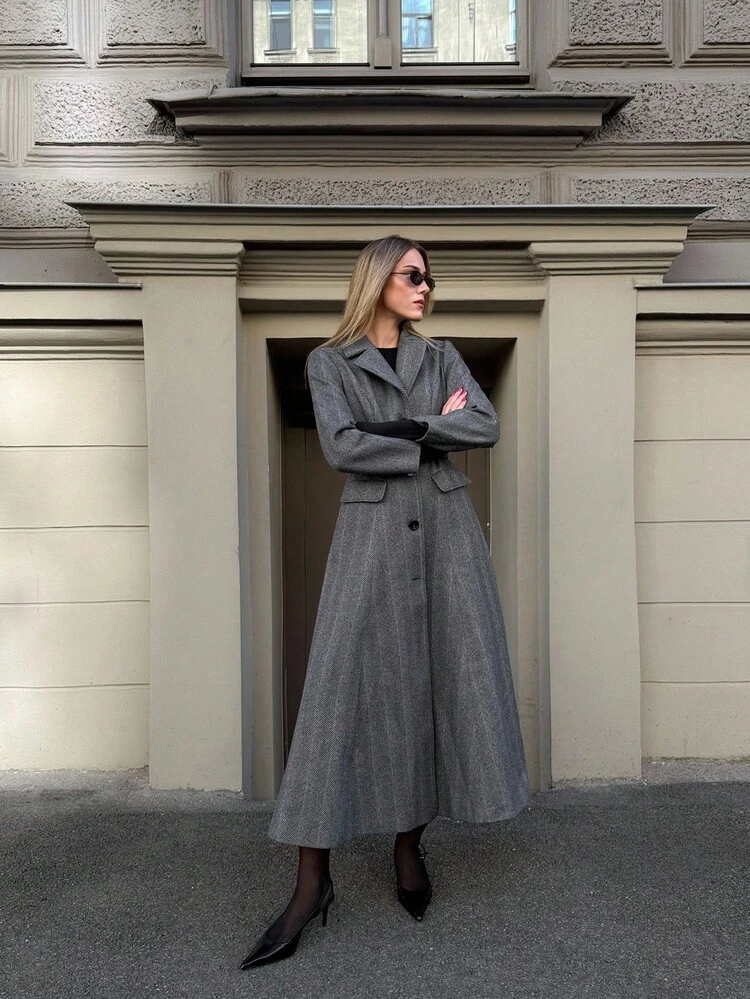 BUTTON UP BELTED OVERCOAT