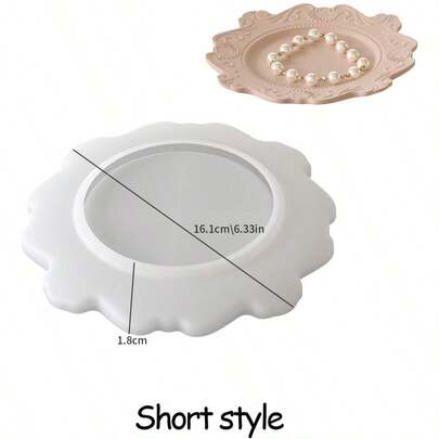 1 件欧式浮雕图案储物碗硅胶模具 DIY 镜面环氧树脂板石膏模具，返校。