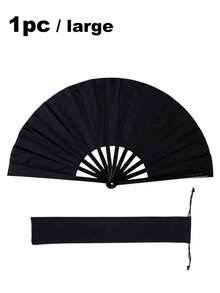 SHEIN Hand Fans, Hand Fans For Foldable, - Rave Fan - Premium Fabric Large Folding Fan Fans, Line Dancing, Chinese Martial Arts Kung Fu Fan, Tai Chi Dance Fan, Nylon-Cloth Vintage Retro Fabric Fans, Stage Performance Folding, Fan DIY Graffiti Solid Color Fan - Multicolor - View 10