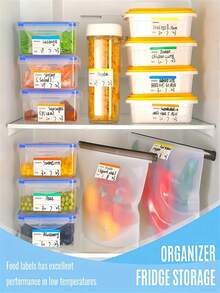 SHEIN 10/100/200/300pcs Colorful Removable Freezer & Food Storage Labels - Waterproof Food Label Stickers, Kitchen Organization, Date And Content Labeling, English, No Residue Paper Tags, Ideal For Meals, Containers & Kitchen Essentials, Perfect For Holidays - Multicolor - View 8