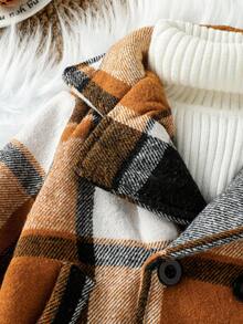 Souflis Souflis Baby Boy/Girl Elegant Vintage Plaid Overcoat, Elegant Clothing With Vintage Plaid, Baby & Toddler Clothing, Suitable For 3 Months To 3 Years Old Children Fall Winter