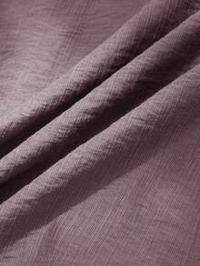 Modelyn Women's Casual Solid Color Wrap Tie Long Sleeve Shirt,Fall Tops - Dusty Purple - View 6