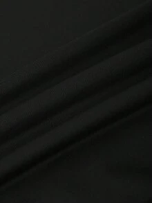 Attitoon 休闲简约英文印花大码宽松半拉链高领卫衣，适合秋冬季穿着 - 黑色 - 查看 6