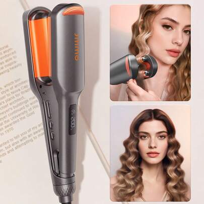 JMMO 海滩宝贝卷发器，升级离子卷发棒，卷发器，2 筒卷发器，防烫伤，百万离子和快速波浪，智能定时器和 13 个可调节温度，易于使用，适合女性的美发工具，毕业生日假期夏季秋季 Y2K 时尚化妆化妆品婚礼派对海滩旅行露营户外学校校园节日装饰礼物 - 美国插头