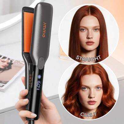 JMMO TÓC | Máy duỗi và uốn tóc 2 trong 1 với 8 mức nhiệt độ, máy duỗi tóc ion giúp giảm xơ rối, bóng mượt hơn, dụng cụ tạo kiểu tóc cưới - Phích cắm US