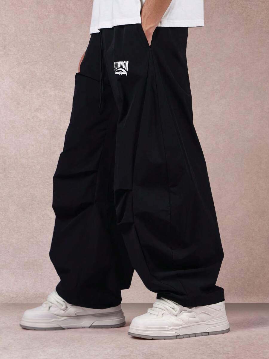 SUMWON Wide Leg Baggy Sweatpants With Drawstring Waist Casual ...