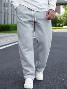 Manfinity Homme Men's Solid Color Drawstring Waist Pocket Casual Sweatpants