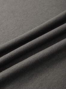 INAWLY 时尚街头风格复古口号刺绣棉质加大码圆领T恤女款 - 深灰色 - 查看 5