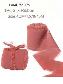 1/3/9 卷手工雪纺丝带流苏 1.5 英寸 X 5.5 码磨边丝带，适用于婚礼请柬、新娘花束、礼品包装、蝴蝶结制作、工艺品、派对装饰 - 彩色 - 查看 29