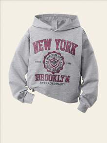 Tween Girls Casual Printed Hoodie & Cargo Pants Set - Burgundy - View 7