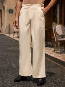 Manfinity VCAY Men's Casual Striped Wide Leg Flare Pants - Multicolor - View 2