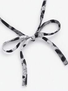 SHEIN LUNE Leopard Plunge Crop Halter Top Graphic Cheetah Print Tees Women Tops - Grey - View 3