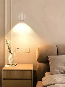 1pc LED Rechargeable Wall Light, Magnetic Spotlight, Painting Light, Nightlight, Bedside Reading Lamp, Eye-Caring Bedroom Night Light, Dimmable, Wireless No Drilling, 360° Rotatable Touch Control, Rechargeable Battery - Multicolor - View 4