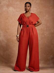 Veslaya Hàng mới về Thu Đông/Quần áo Thu Đông cho Nữ/Halloween/Quần áo Thu Đông cho Nữ Cỡ Lớn Hàng mới về Thu Đông, Quần áo Thu Đông cho Nữ, Thích hợp cho Halloween, Ngày của Mẹ, Đám cưới, Sinh nhật, Đi chơi thường ngày, Kỳ nghỉ, Thời trang đường phố, Trang phục công sở thanh lịch. Cổ chữ V, Size S, Eo thắt, Thắt lưng điều chỉnh được với khóa kim loại, Túi, Quần ống đứng, Màu gỗ đỏ, Bộ liền thân nữ - màu nâu - Xem 6