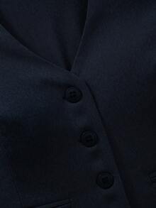 Sweetra Women's Casual Slim Fit Sleeveless Vest - Navy Blue - View 3