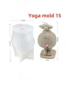 Moule en silicone pour bougie représentant des femmes rondes en posture de yoga 3D. Outil pour cire de soja, plâtre, savon fait maison. Parfait pour la décoration d'intérieur et les diffuseurs de parfum - Blanc - Voir 7