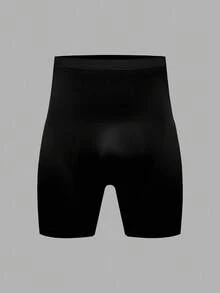 SHEIN 大码男士纯色简约塑身背心和短裤套装