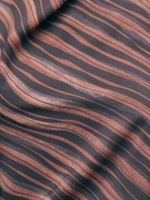 Nöista Halter Neck Top With A Draped Cowl Front, Featuring Fluid Wavy Stripes In Earthy Brown And Black. A Chic Piece That Transitions Seamlessly From Office Layering To Night-Out Glam With Trousers Or Skirts. - Brown - View 5