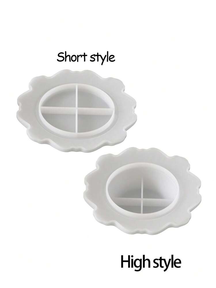 1 件欧式浮雕图案储物碗硅胶模具 DIY 镜面环氧树脂板石膏模具，返校。 - 白色 - 查看 4