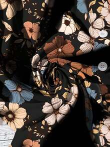 EMERY ROSE 大码休闲假日印花泡泡袖女式衬衫，夏季女装，适合复活节、波西米亚风、文艺复兴集市、婚礼宾客、母亲节等场合，简约时尚，度假休闲风，花卉/春季款 - 彩色 - 查看 3