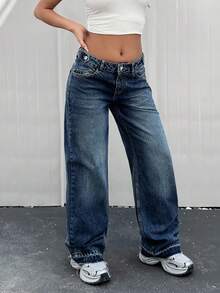 EURMUSE Women's High Waist Denim Jeans, Casual Style For Everyday Wear - Medium Wash - View 3