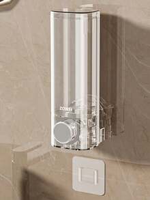 SHEIN 1Pc No Drill Wall Mount Soap Dispenser, Shower Gel/Shampoo Bottle Holder, Wall Mounted Hand Wash Liquid Pump Bottle