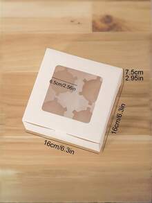 SHEIN 5 件/12 件 12 个带透明窗口的纸杯蛋糕盒 - 一次性糕点架，用于饼干、零食和甜点 - 非常适合日常家庭烘焙和派对学校用品食品袋食品盒适用于糖果巧克力饼干等。