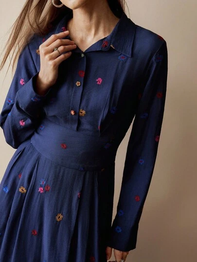 Florisole Women's Elegant Mid-Length Long Sleeve Dress, Autumn/Winter Bohemian Style Mid-Length Dress, Women's Graduation Party Business Casual Outfit Fall Cloth For Women