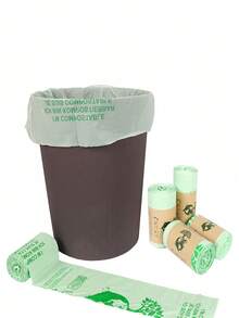 SHEIN 100/50 pièces Sacs poubelle de 6L/10L/30L - Sacs poubelle compostables pour cuisine, salle de bain, chambre et plus - Sacs à déchets verts pour le nettoyage, les produits de base de la maison, sacs poubelle