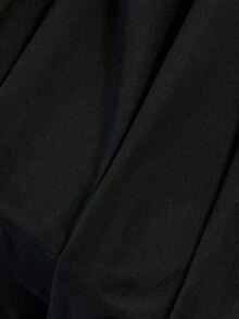 SHEIN 水钻装饰简约女式宽松长袖超长连衣裙，送给朋友的礼物 - 黑色 - 查看 3