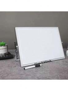 1pc Random Aluminum Alloy Frame Tabletop Whiteboard, Double-Sided Folding Magnetic Dry Erase Board, Office Supplies Back To School