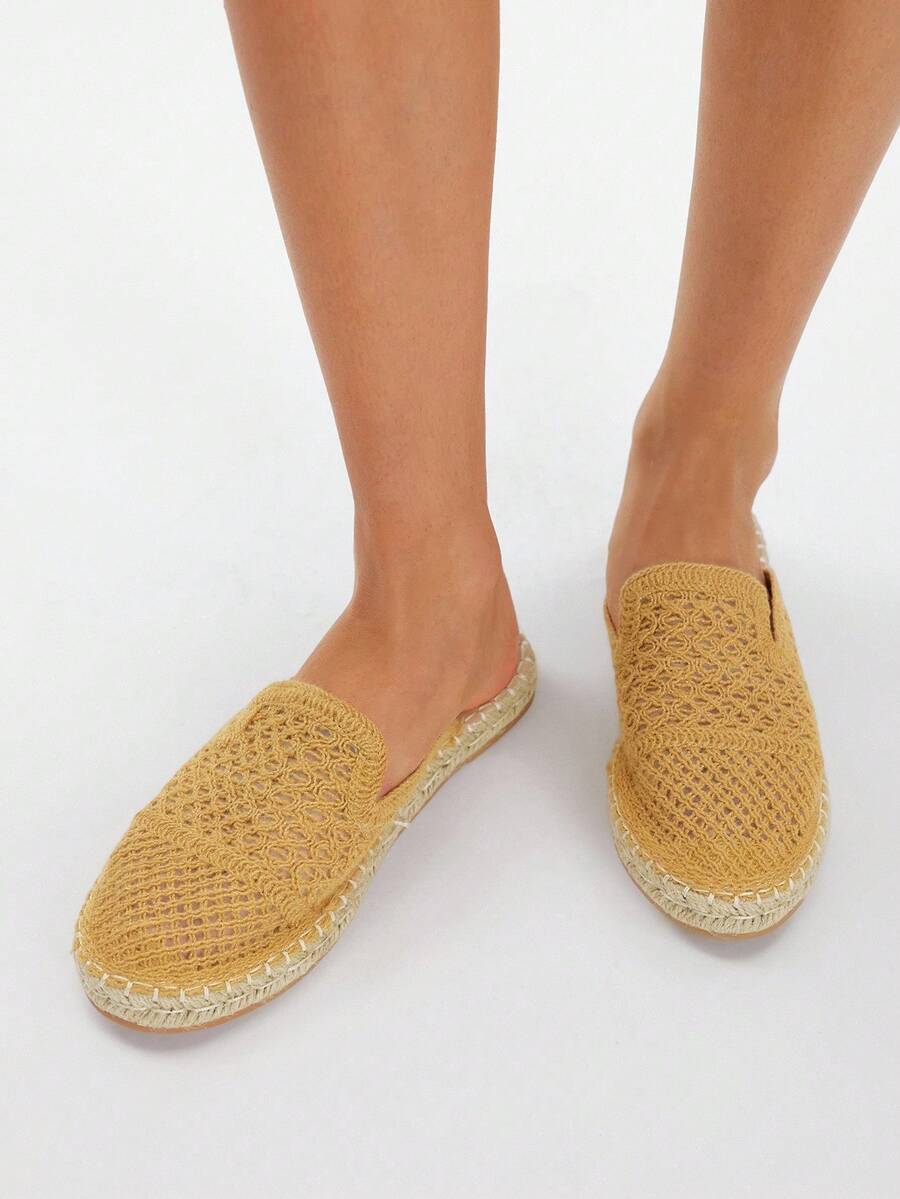 Styleloop Women's Casual Vacation Woven Rope Flat Shoes - Camel - View 1