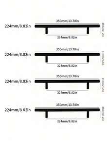 4pcs Kitchen Handle Stainless Steel T Bar Door Pull 76mm 96mm Cabinet Knobs And Handles Black Furniture Handle - Multicolor - View 15