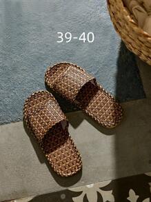 Cirelle 1 双天然亚麻藤麻防滑舒适透气轻便耐用拖鞋，适合女士和情侣，夏季室内家居休闲时尚 - 彩色 - 查看 6