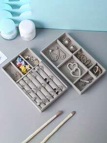 1/5pcs、首饰托盘、珠宝收纳盒、彩妆收纳盒、戒指收纳盒、项链收纳盒、灰色收纳盒、灰色分隔托盘、文具收纳盒、文具托盘、旅行收纳盒、便携式化妆盒、化妆盒、化妆托盘、旅行化妆盒、多功能收纳盒、适用于口红、唇线笔、眉笔、眼影盘、文具、适合女性送礼、度假海滩、浴室收藏、卧室收藏、大容量 - 彩色 - 查看 9