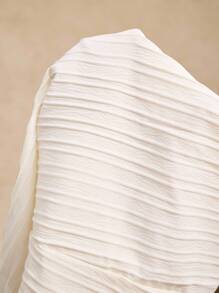 Tween Girl Cold Shoulder Ruffle Trim Belted Dress Summer Holiday