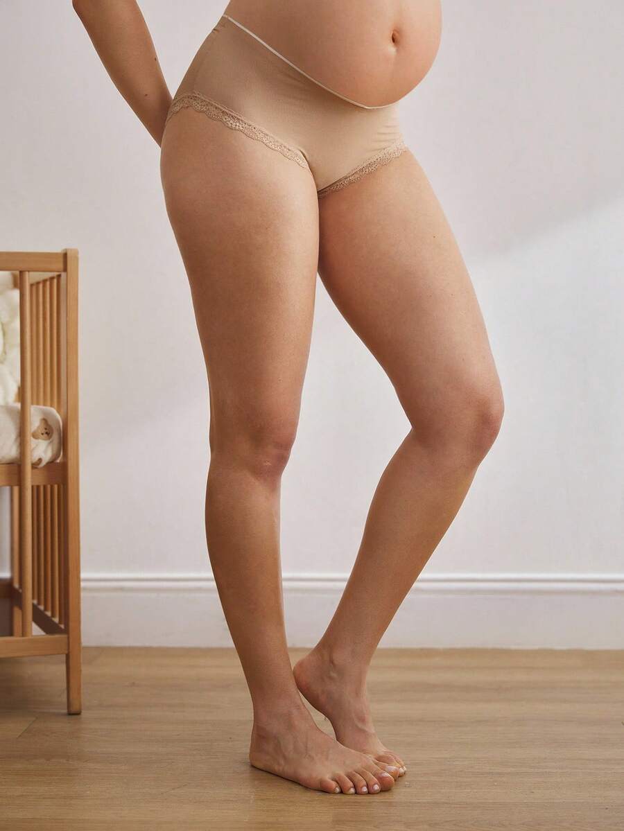 Moonlight&Mama 3件套孕妇蕾丝边内裤 - 彩色 - 查看 1