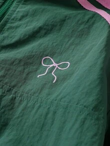 SHEIN Casual Outdoor Daily Versatile Zip-Up Long Sleeve Tween Girls Coats Fall Winter