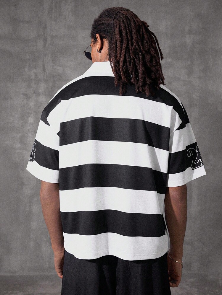 PAVTROS 男士 T 恤、水钻、万圣节、万圣节派对、街头服饰、返校 - 黑與白 - 查看 2