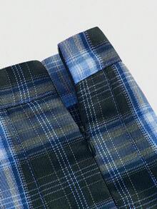 ROMWE J-Fashion 夏季格子百褶迷你裙 - 彩色 - 查看 4