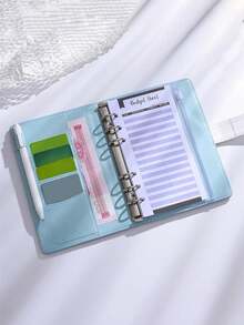 1Set A6 PU Leather Binder Planner, Budget 6 Ring Notebook With Stylish Design, Multi-Functional Personal Organizer Binder, Cash Budget Folder, Complete Money Planner Organizer Expense Tracker, Saving And Budgeting - Multicolor - View 11